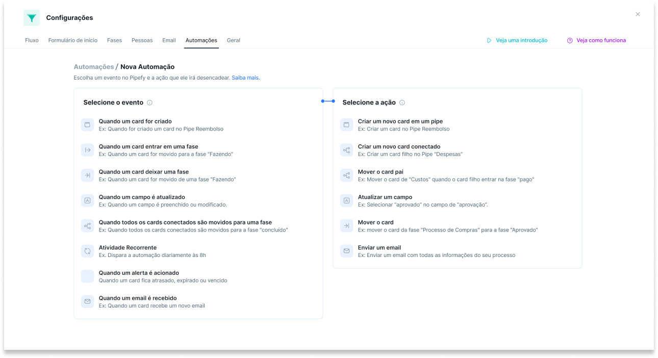 Imprimir desde la página de configuración de Pipefy.
